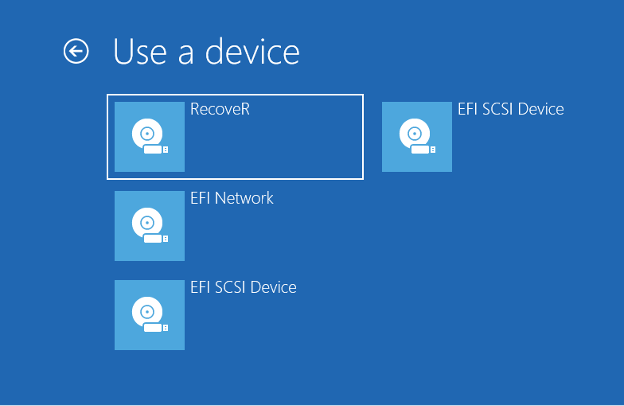 RecoveR UEFI boot option